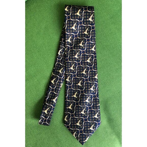 Polifroni Milano Mens 100% Italian Silk Equestrian /Hunting Theme Necktie - Picture 1 of 4